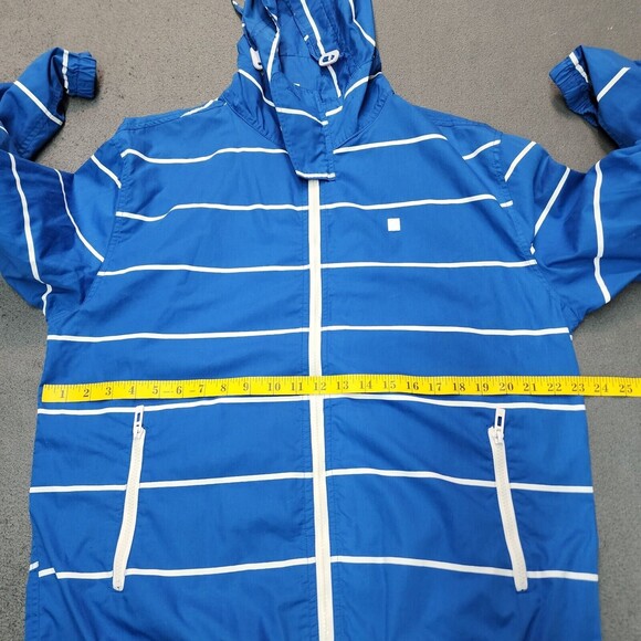 Ecko Unltd Men's Blue Striped Hooded Jacket Full Zip Urban Surf Size L - Picture 9 of 11